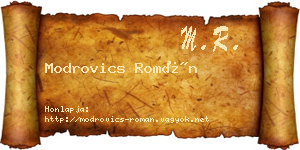 Modrovics Román névjegykártya